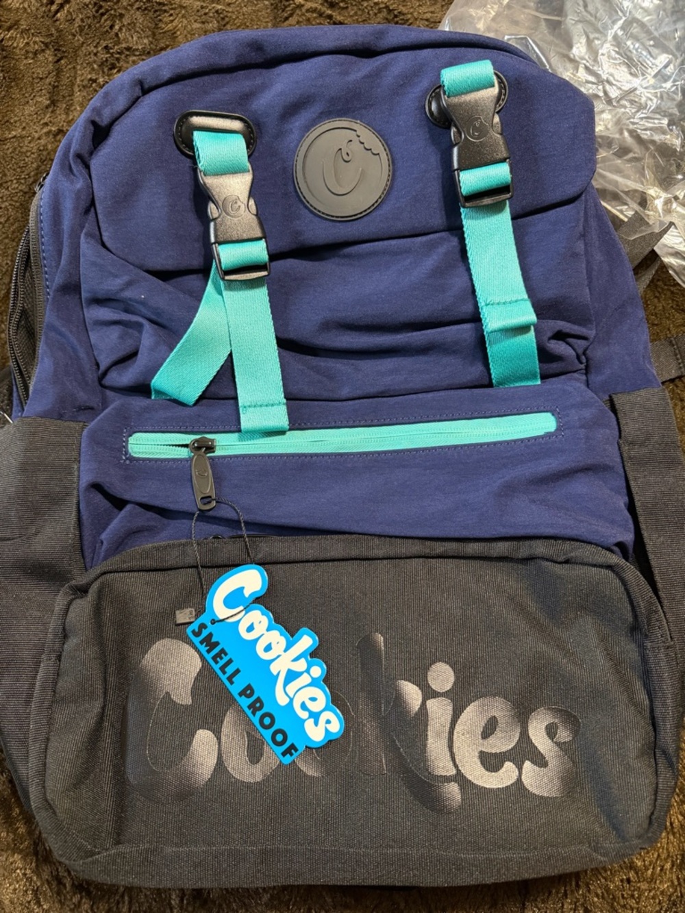 Cookies Navy and Teal Canvas Backpack - Cookies